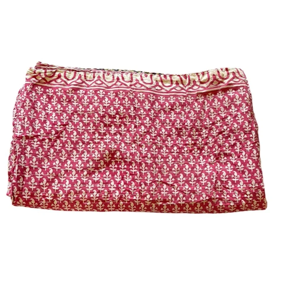 New Boho Kantha Reversible Quilt Blanket
